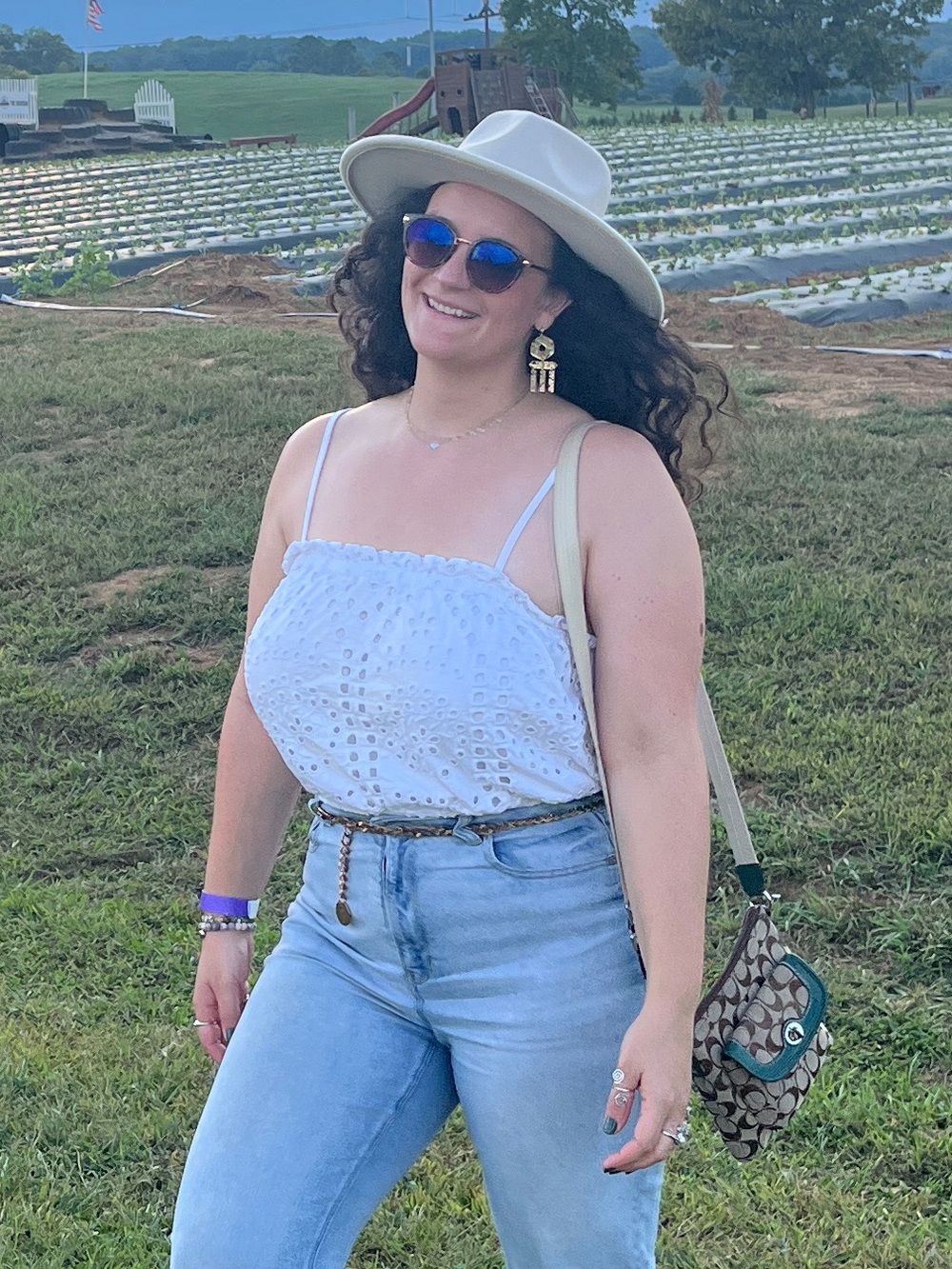 Express White Eyelet Spaghetti Strap Crop Camisole Bohemian Tube Shirt Tank Top